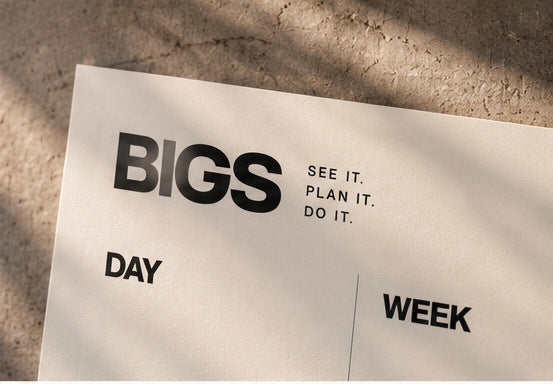 BIGS logo detail: See it. Plan it. Do it.
